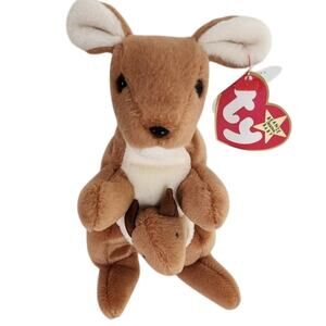 Ty Beanie Baby Pouch the Kangaroo 1996 Retired MWMT Vintage Collectible Plush
